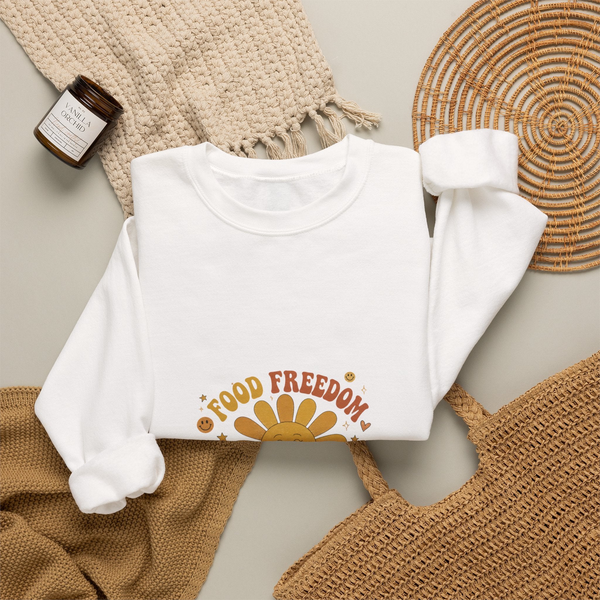 Food Freedom Crewneck Sweatshirt — 'Food Freedom Looks Good on You' Graphic