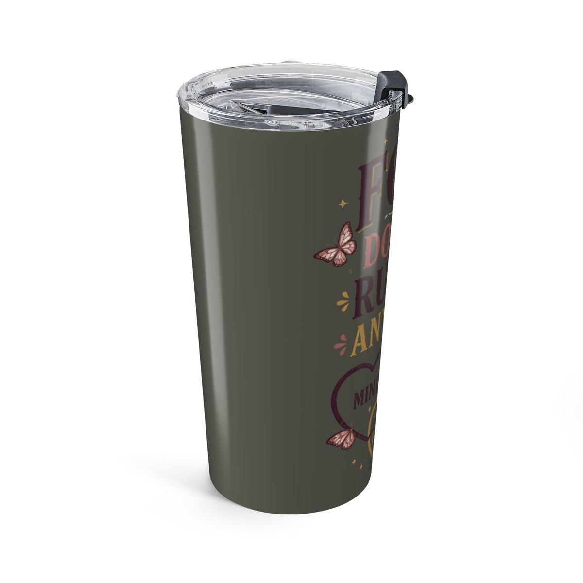 20oz Motivational Tumbler - "Food Doesn't Run Me Anymore" Weight Loss Recovery Travel Mug