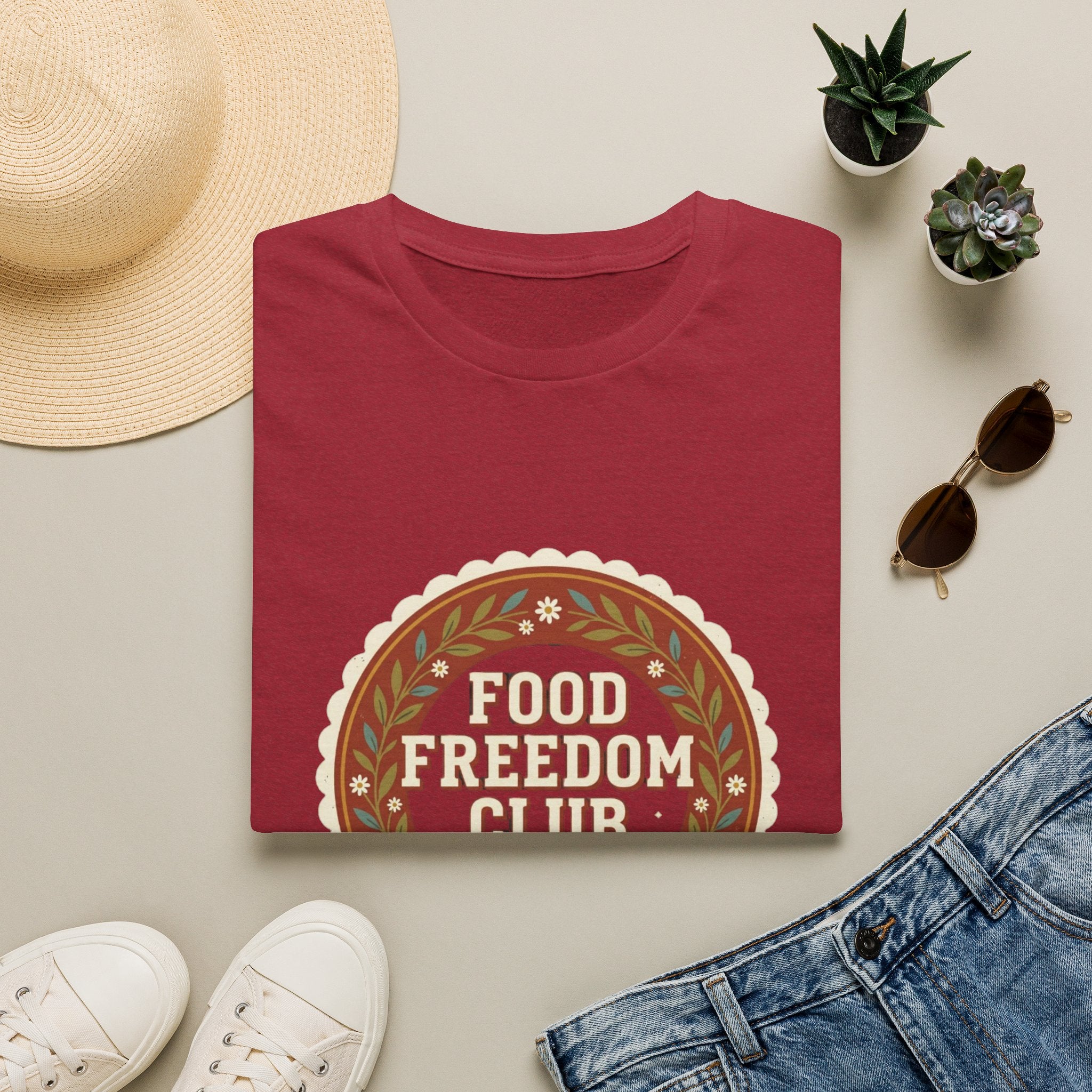 Food Freedom Club T-Shirt — Retro Cozy Eating Empowerment Tee
