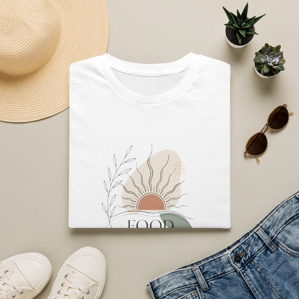 Abstract Sunflower Graphic T-Shirt — 'Good Vibes' Minimal Boho Tee