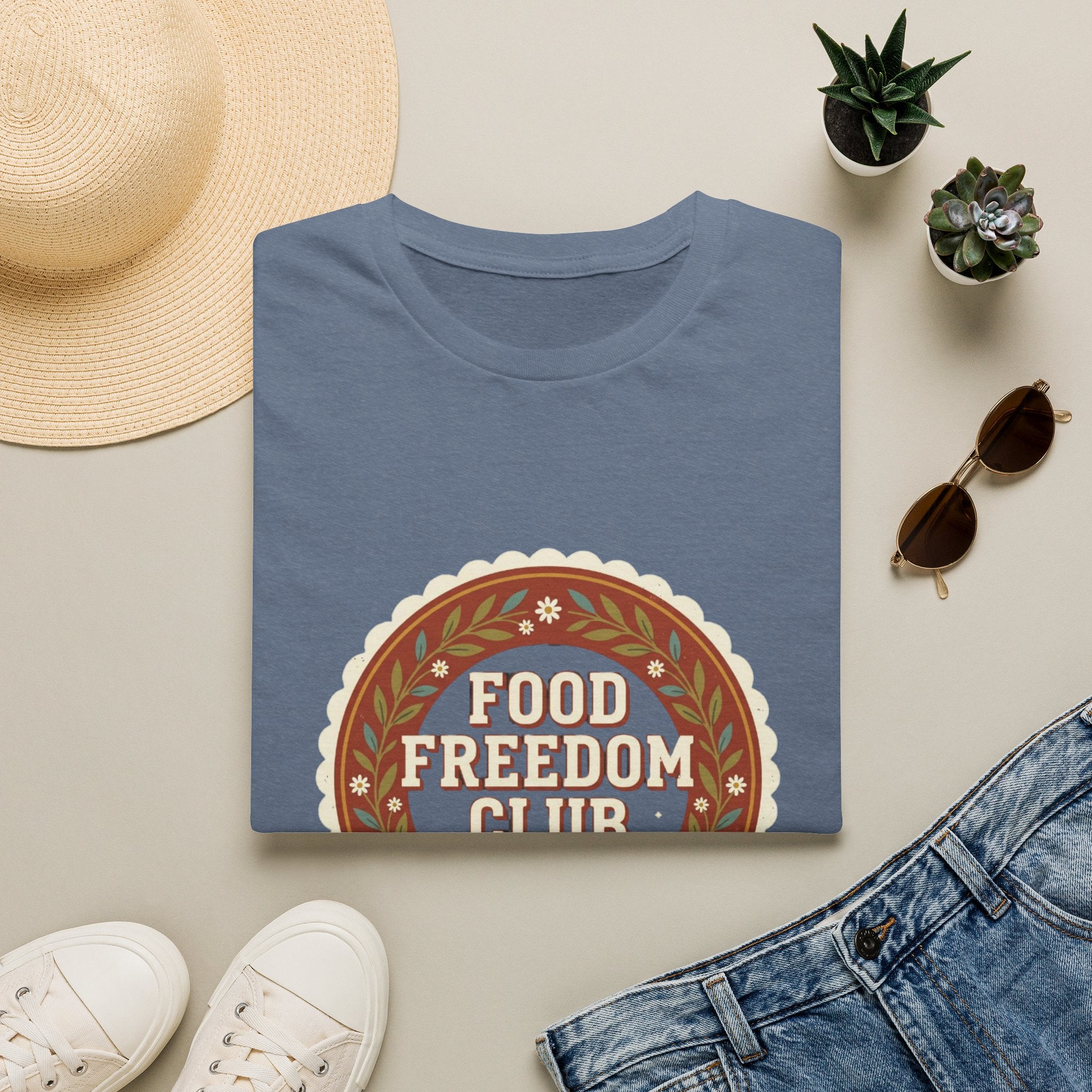 Food Freedom Club T-Shirt — Retro Cozy Eating Empowerment Tee