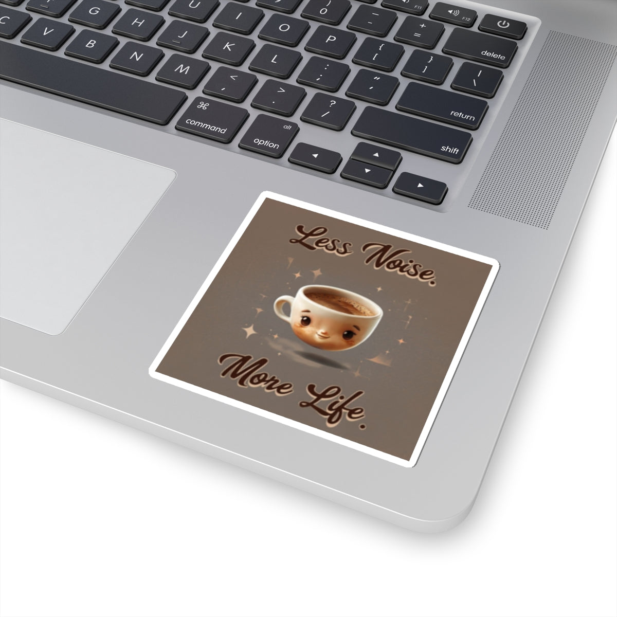 Less Noise More Life Coffee Sticker — Cute Kawaii Coffee Cup Vinyl Sticker