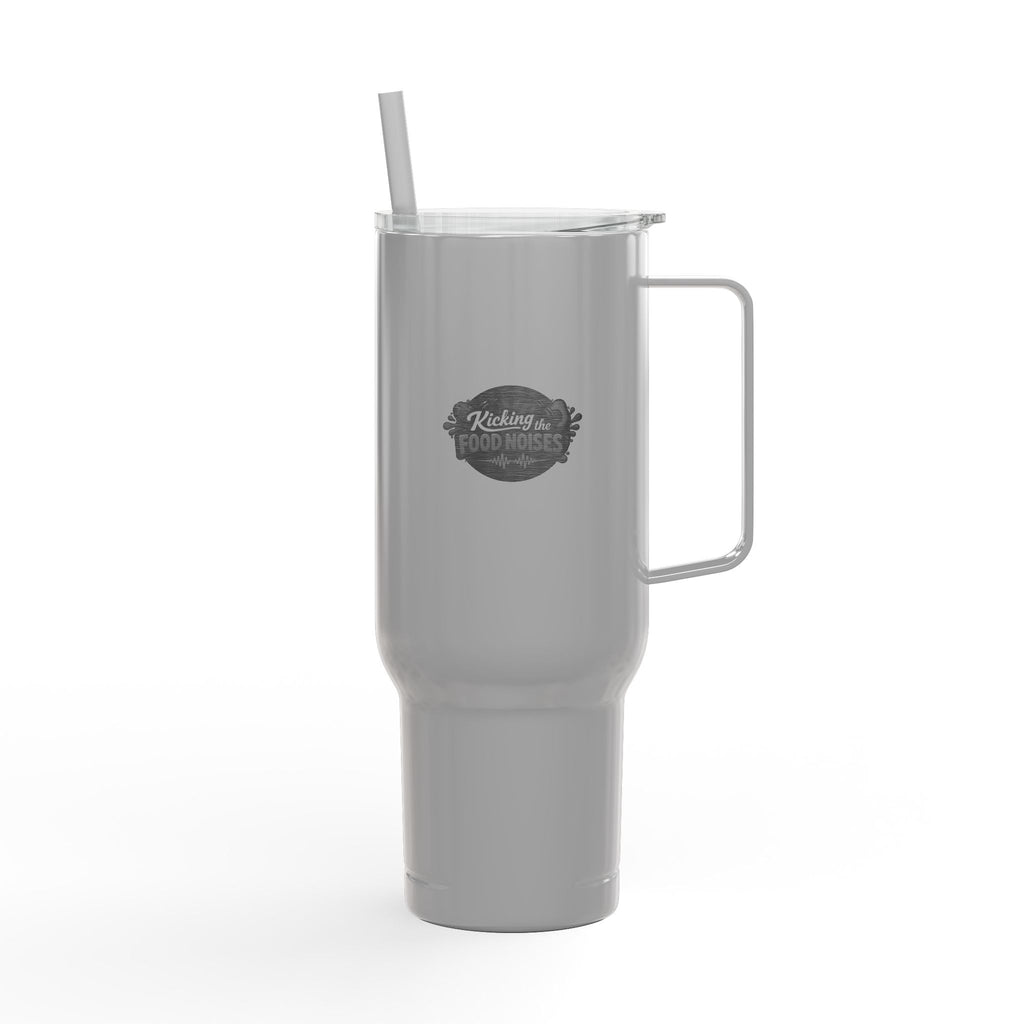 40oz Engraved Insulated Tumbler with Lid & Straw – 'Kicking up Food Noises' Travel Mug
