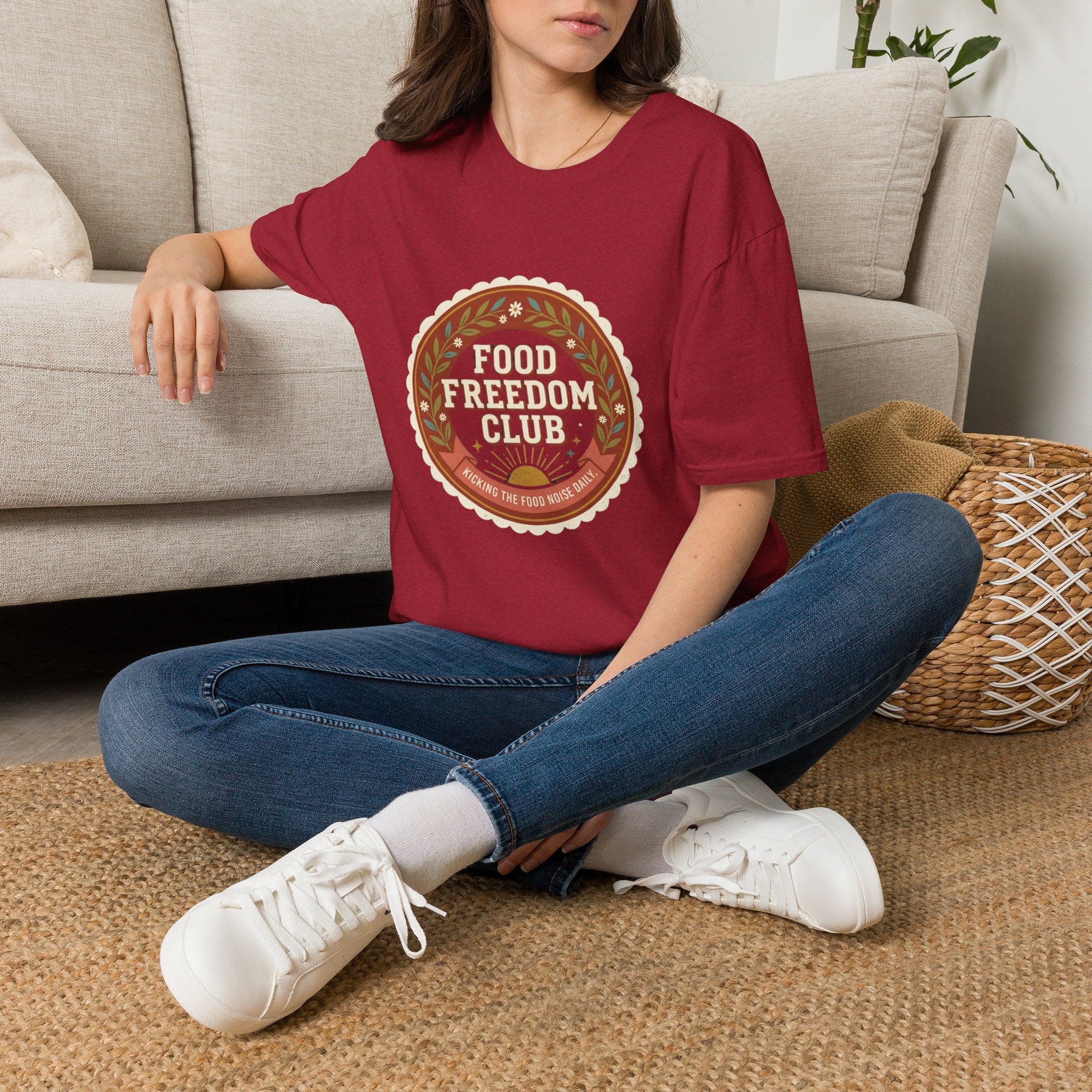 Food Freedom Club T-Shirt — Retro Cozy Eating Empowerment Tee