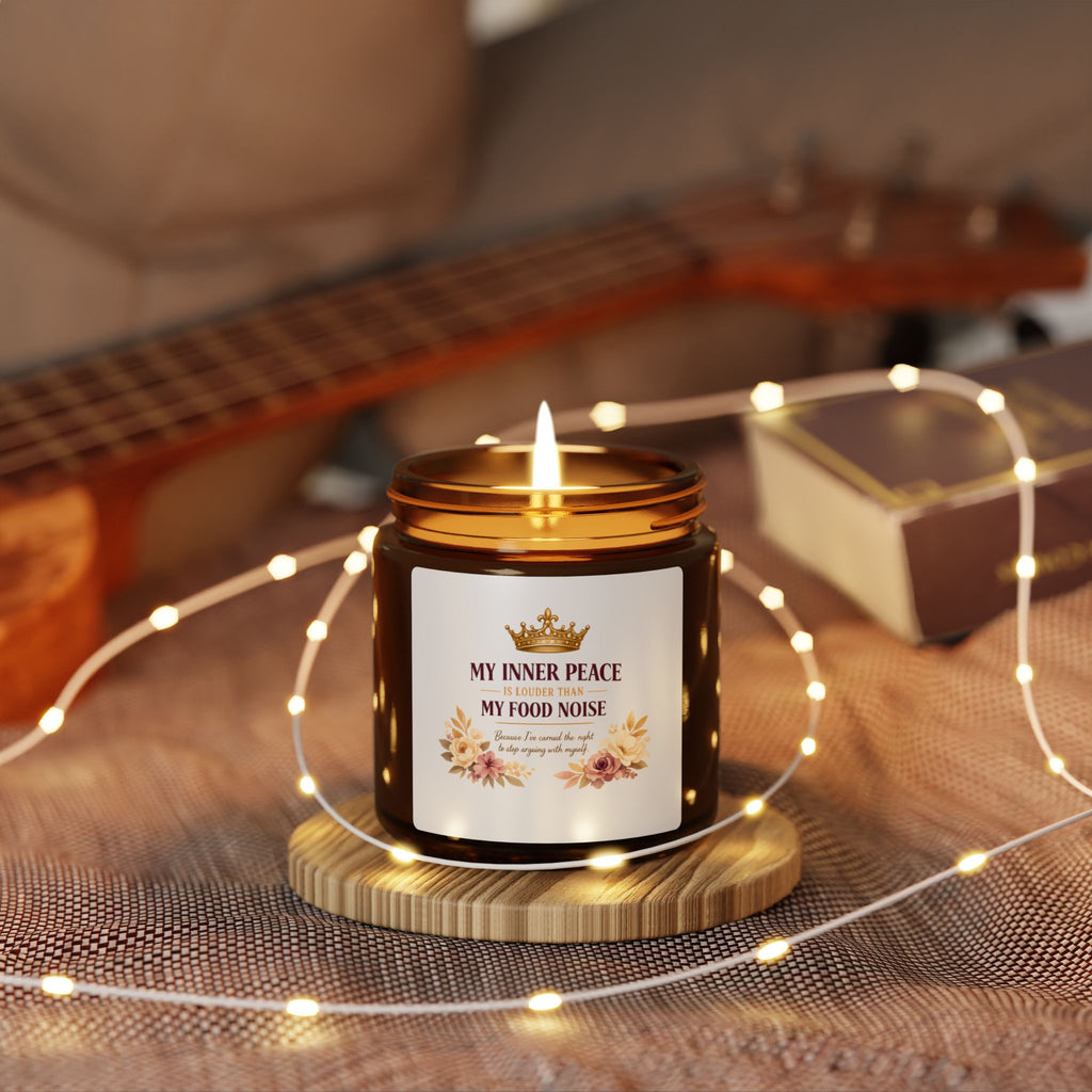 Soy Candle — “My Inner Peace, My Food Noise” Amber Jar