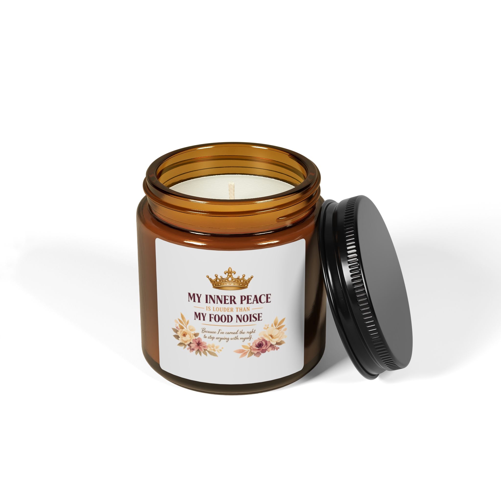Soy Candle — “My Inner Peace, My Food Noise” Amber Jar
