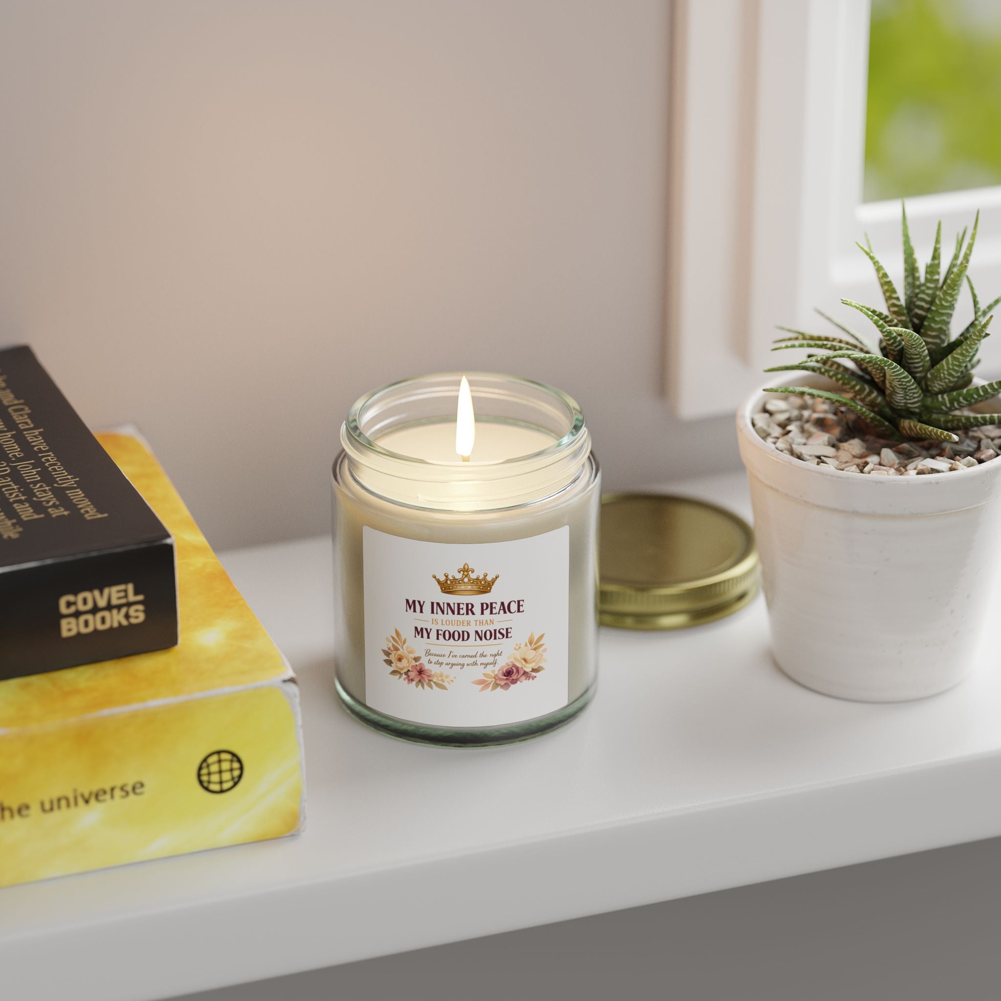 Scented Candle — Coconut Apricot Wax (4oz & 9oz) “My Inner Peace, My Food Noise”