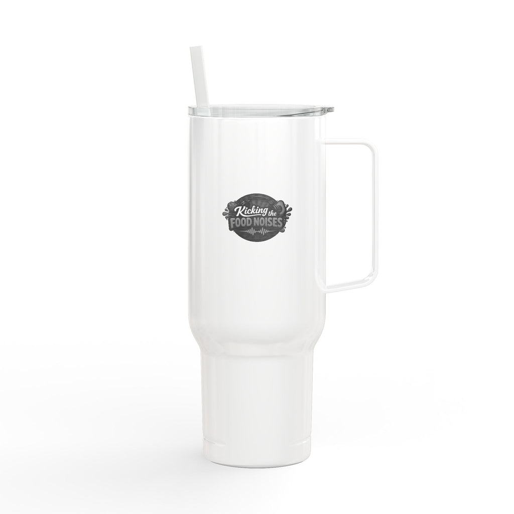 40oz Engraved Insulated Tumbler with Lid & Straw – 'Kicking up Food Noises' Travel Mug