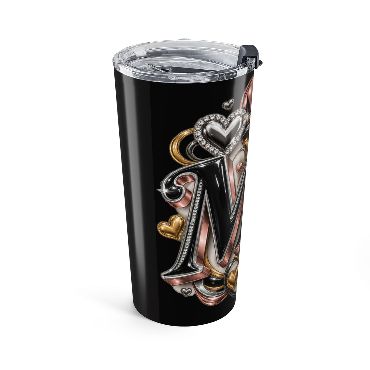 20oz Mama Tumbler – Metallic Heart Mom Travel Cup