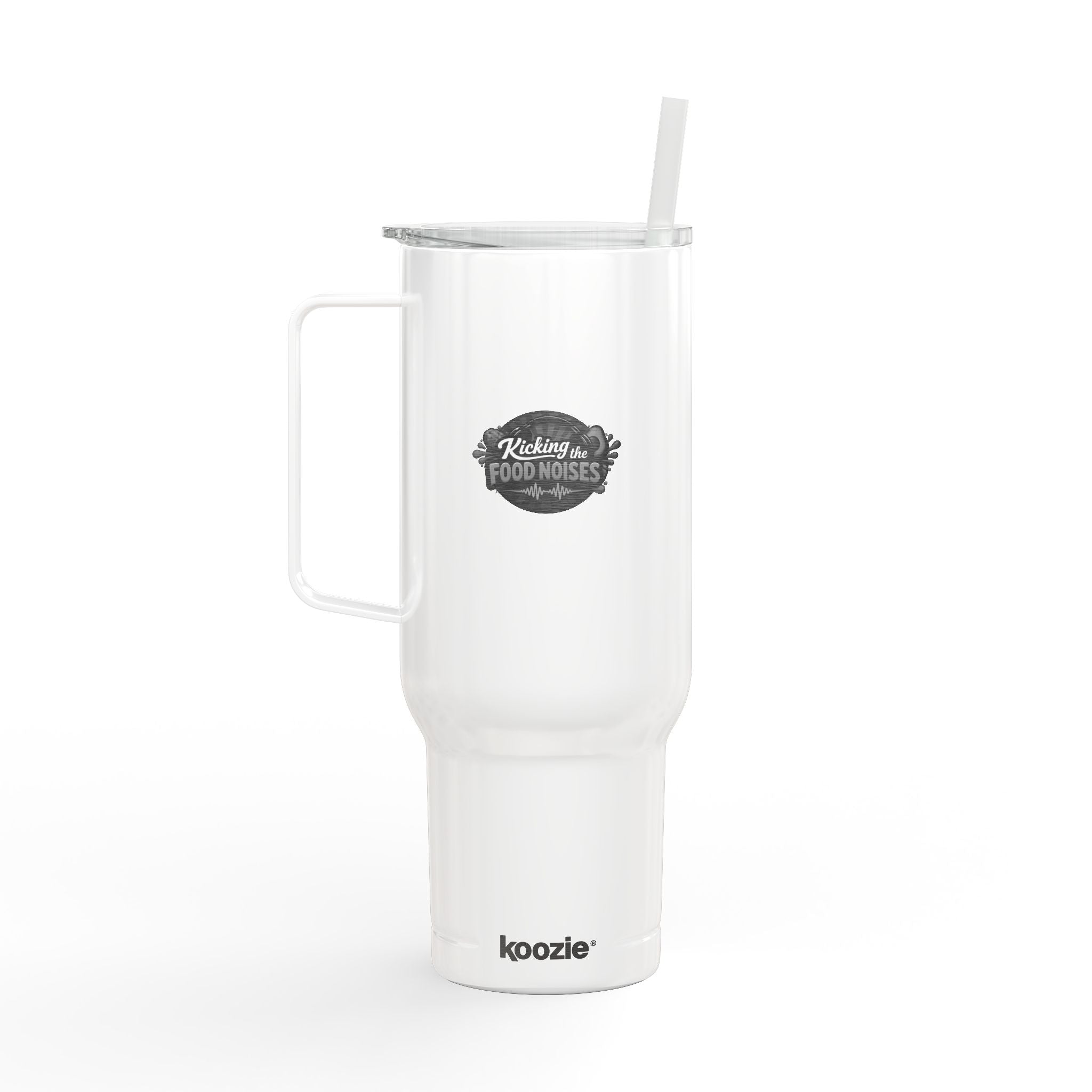 40oz Engraved Insulated Tumbler with Lid & Straw – 'Kicking up Food Noises' Travel Mug