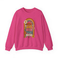Retro Rainbow Sweatshirt — "More Joy Less Room Noise" Floral Crewneck
