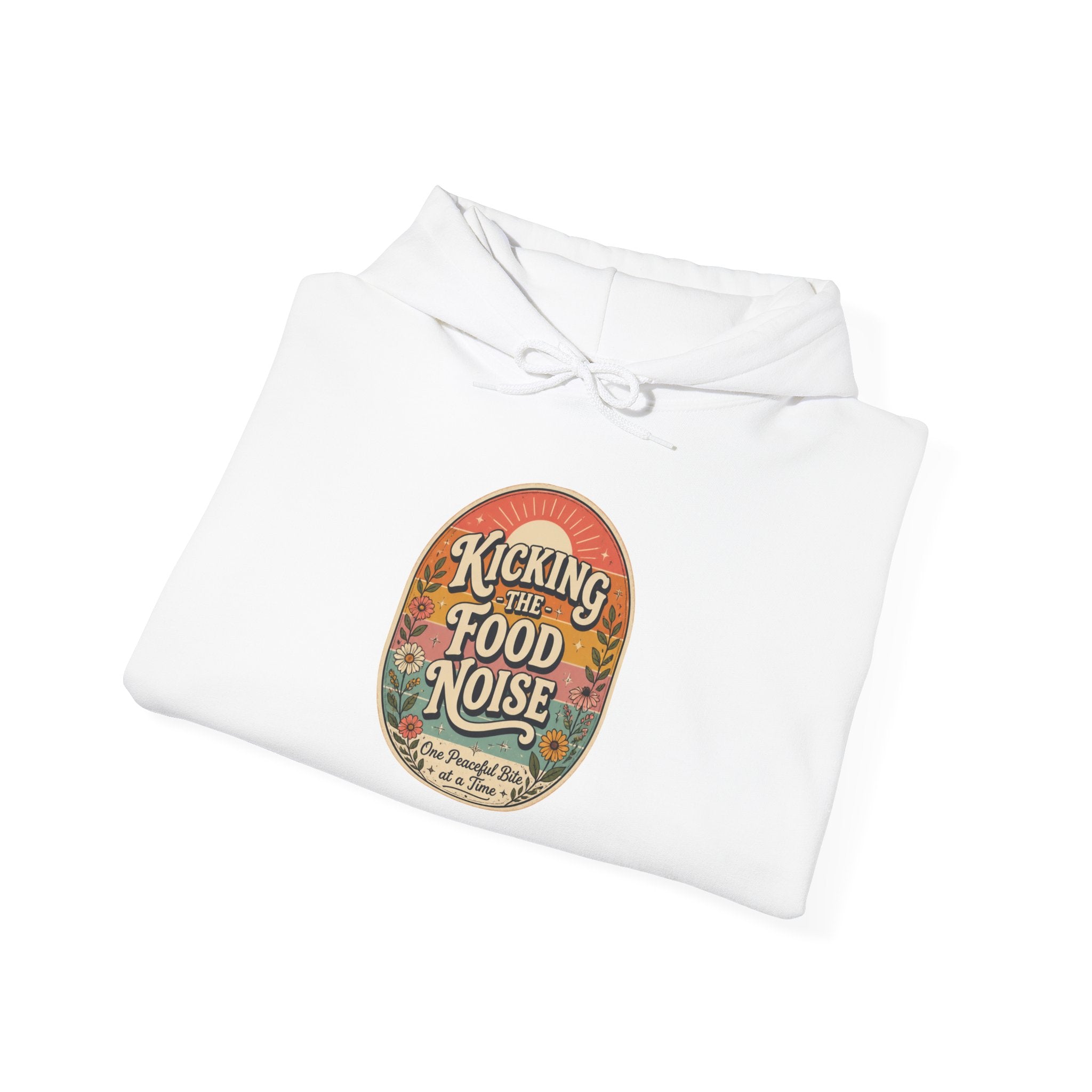 Hoodie — Vintage 'Kicking the Food Noise' Retro Foodie Graphic Hoodie