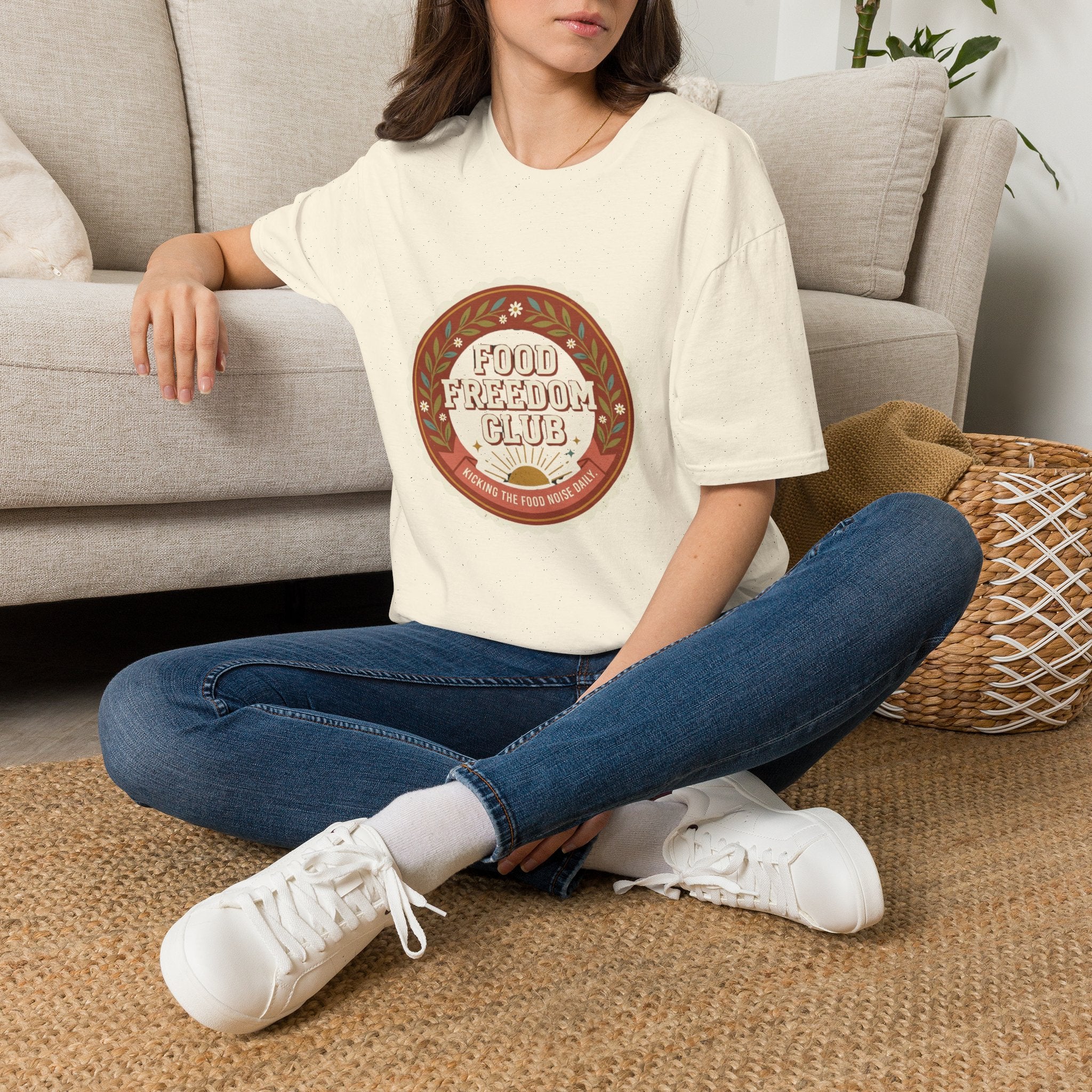Food Freedom Club T-Shirt — Retro Cozy Eating Empowerment Tee