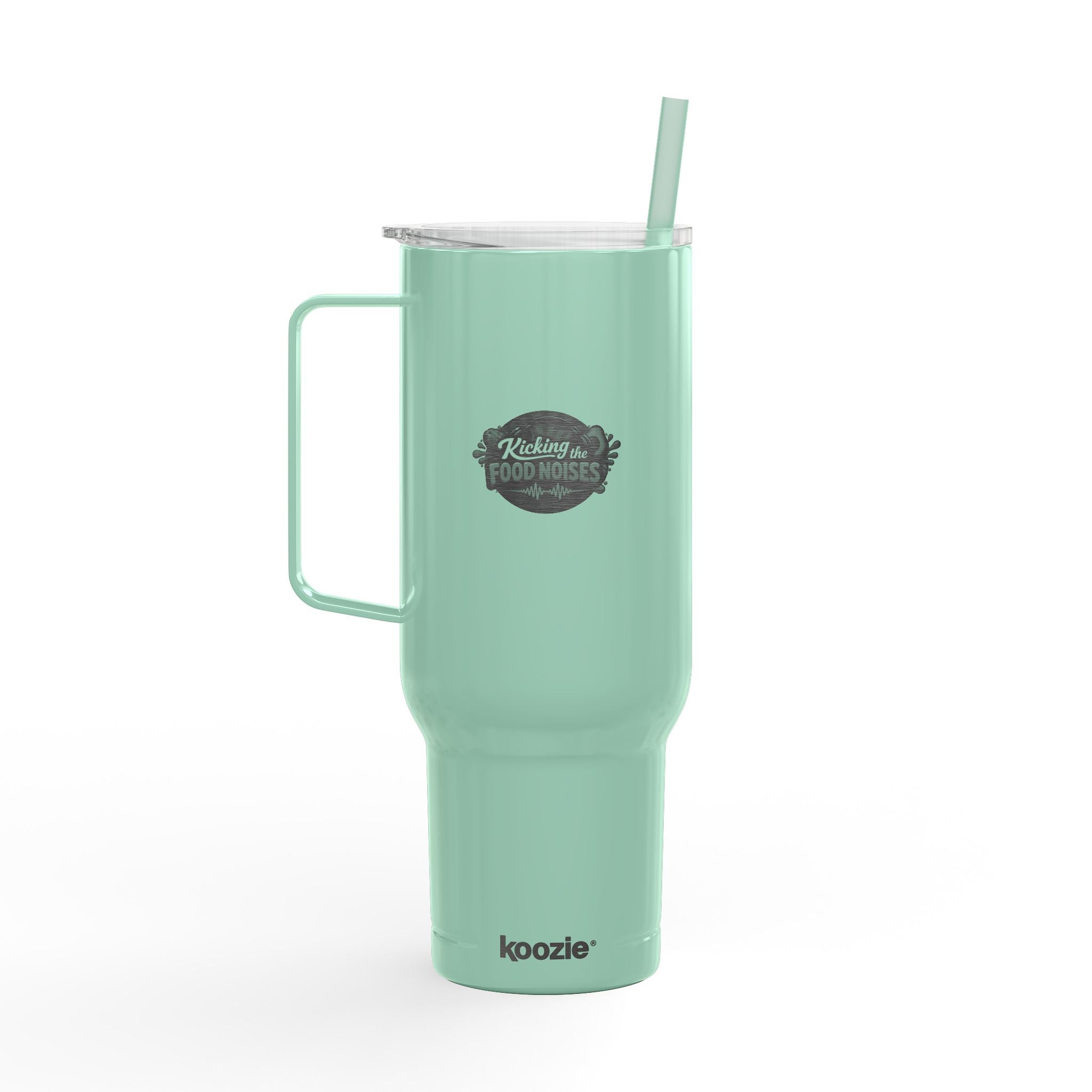 40oz Engraved Insulated Tumbler with Lid & Straw – 'Kicking up Food Noises' Travel Mug