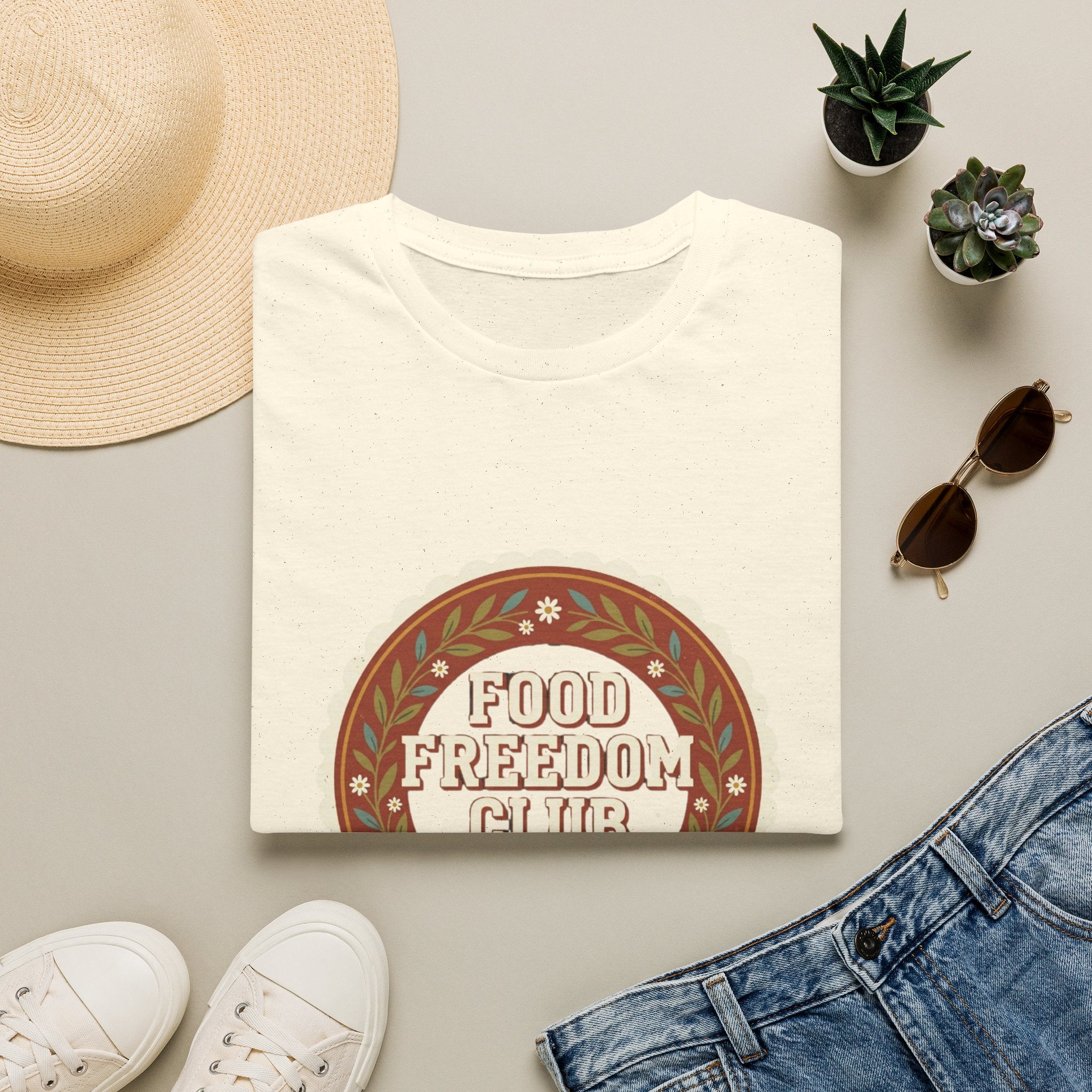 Food Freedom Club T-Shirt — Retro Cozy Eating Empowerment Tee