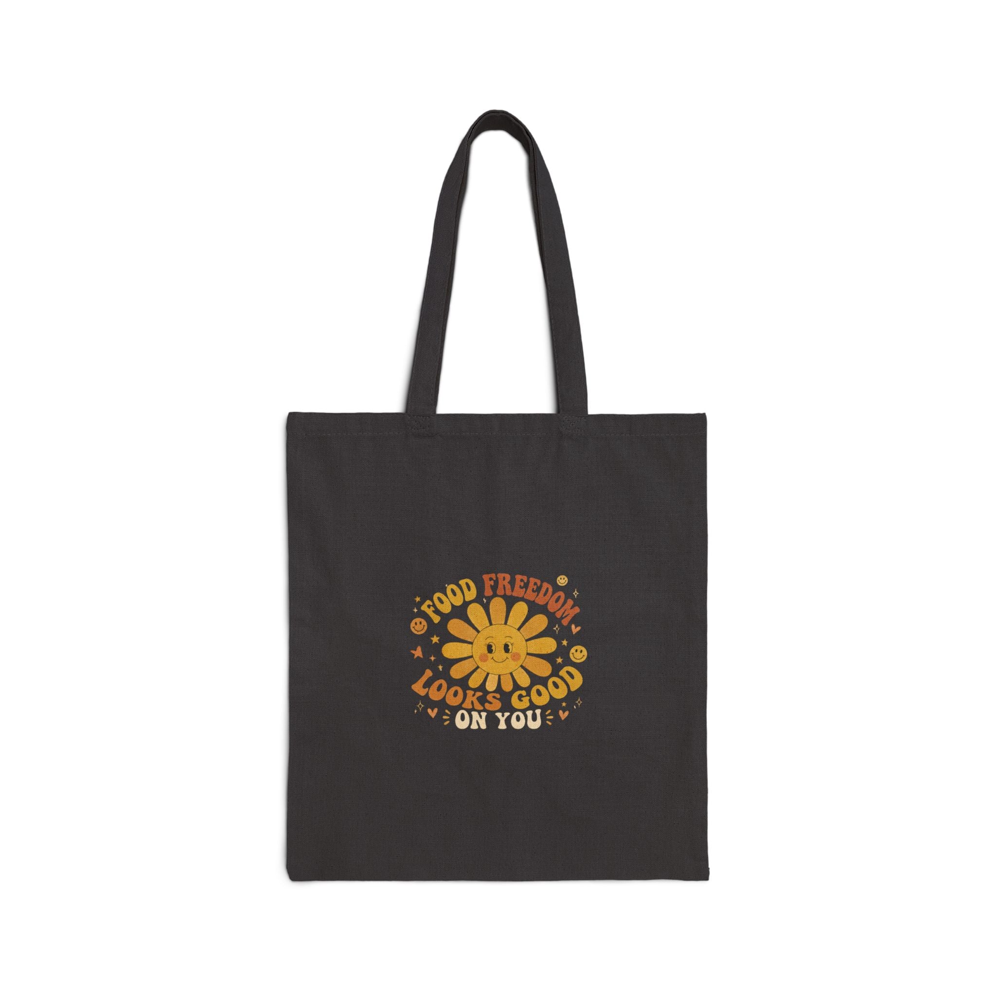 Tote Bag — "Food Freedom Looks Good On You" Retro Daisy Canvas Tote