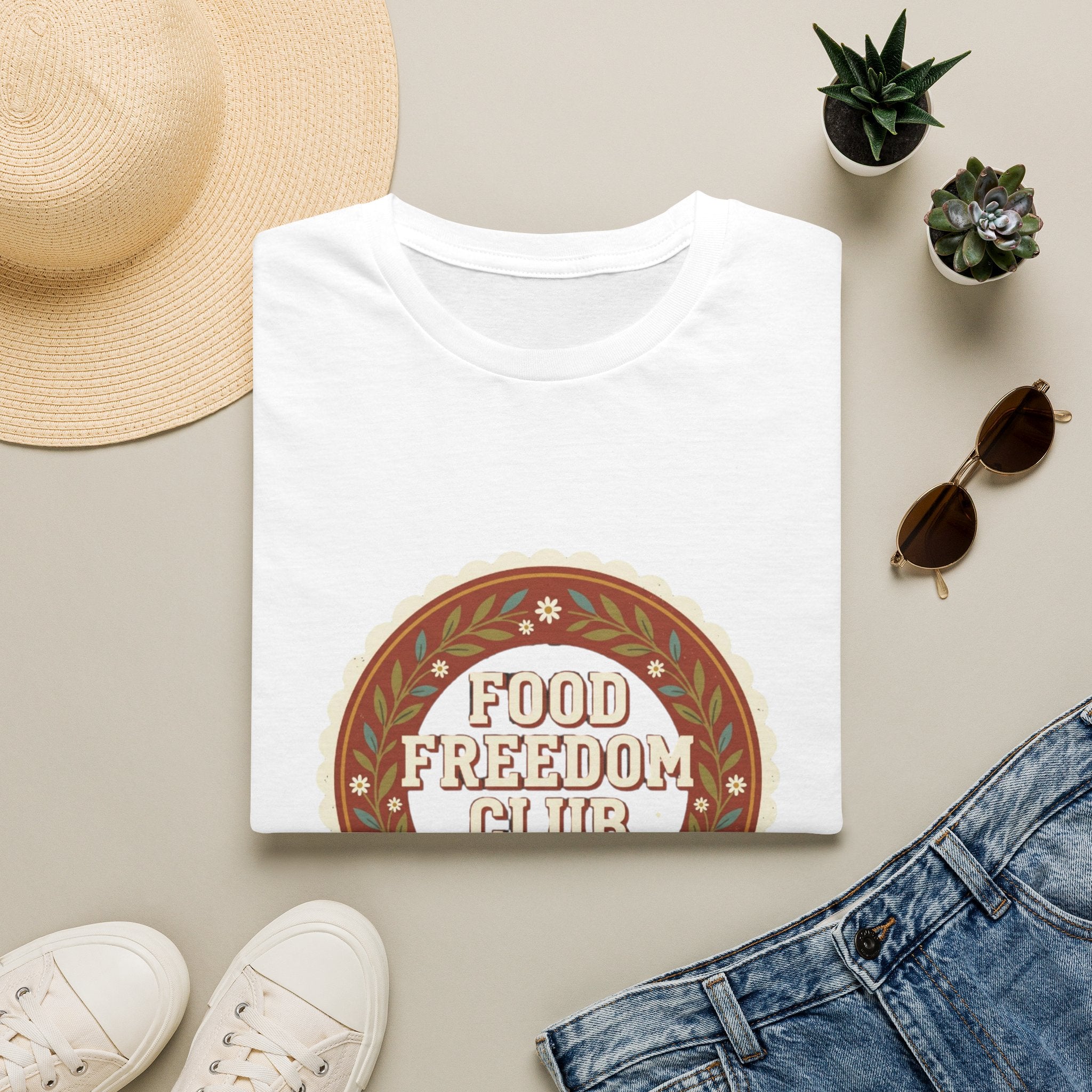 Food Freedom Club T-Shirt — Retro Cozy Eating Empowerment Tee