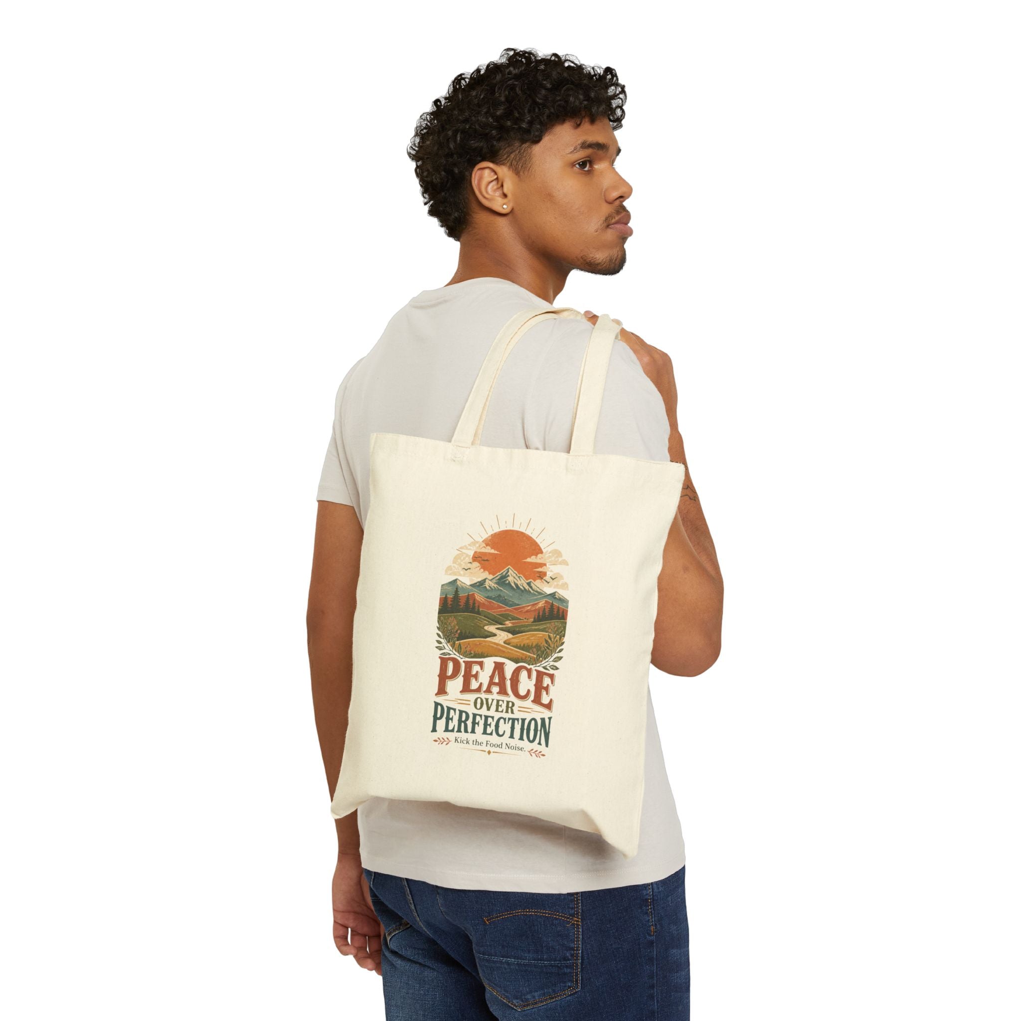 Less Noise More Life Canvas Tote Bag — Everyday Cotton Carry-All