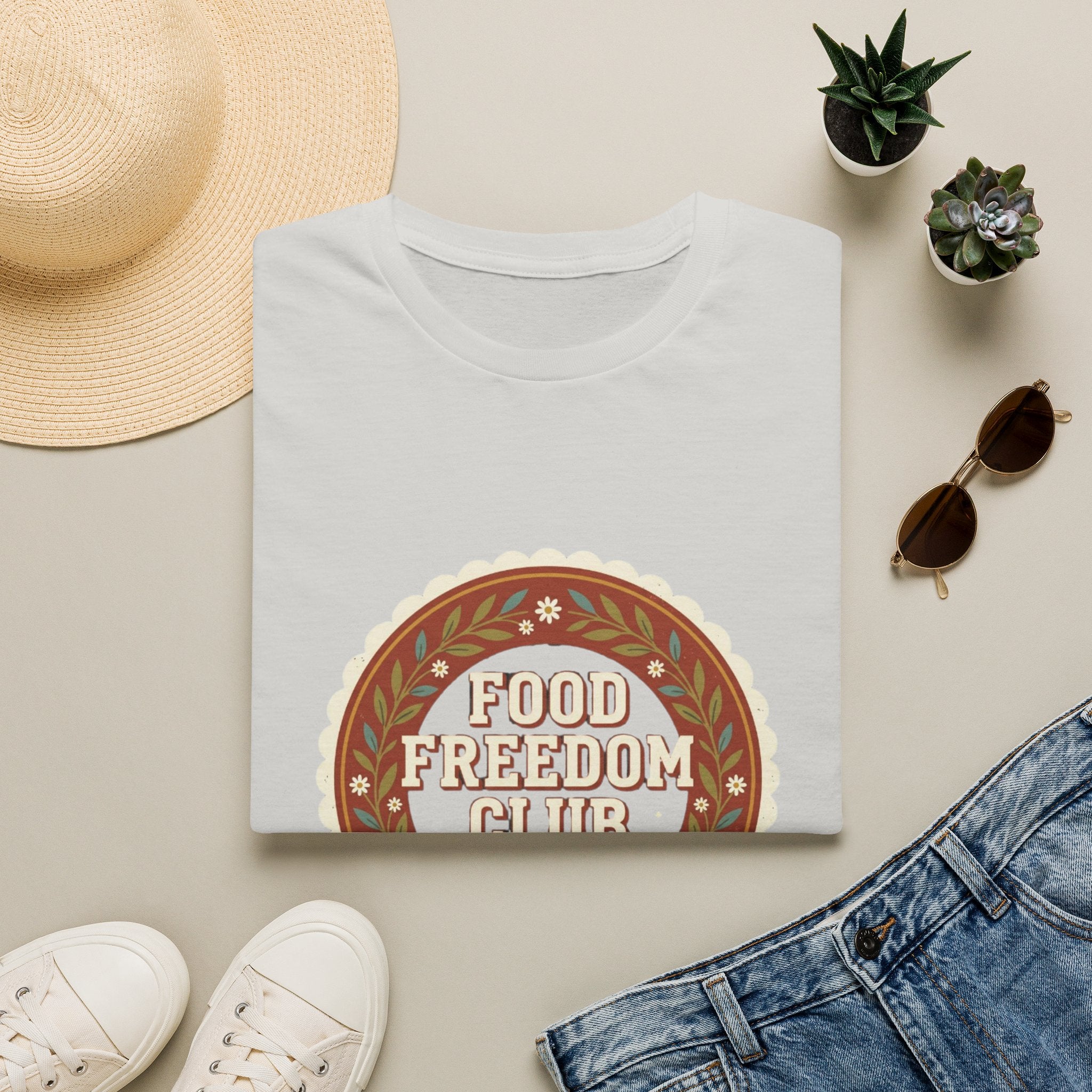 Food Freedom Club T-Shirt — Retro Cozy Eating Empowerment Tee