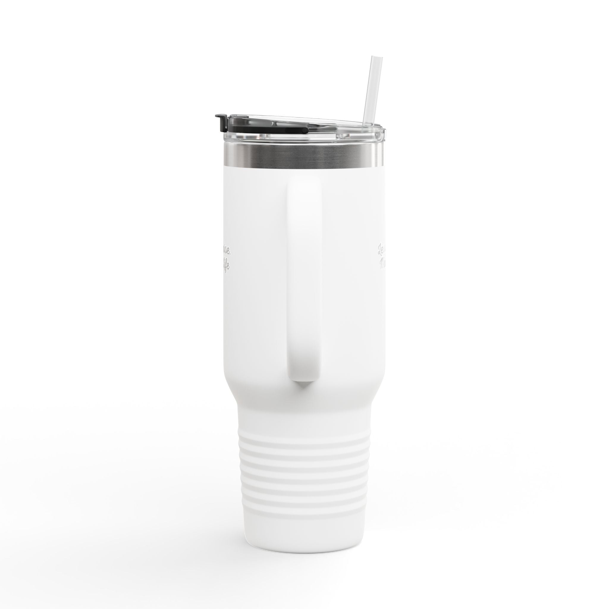 Insulated Travel Mug 40oz — "Less Noise More Life" Stainless Steel Tumbler