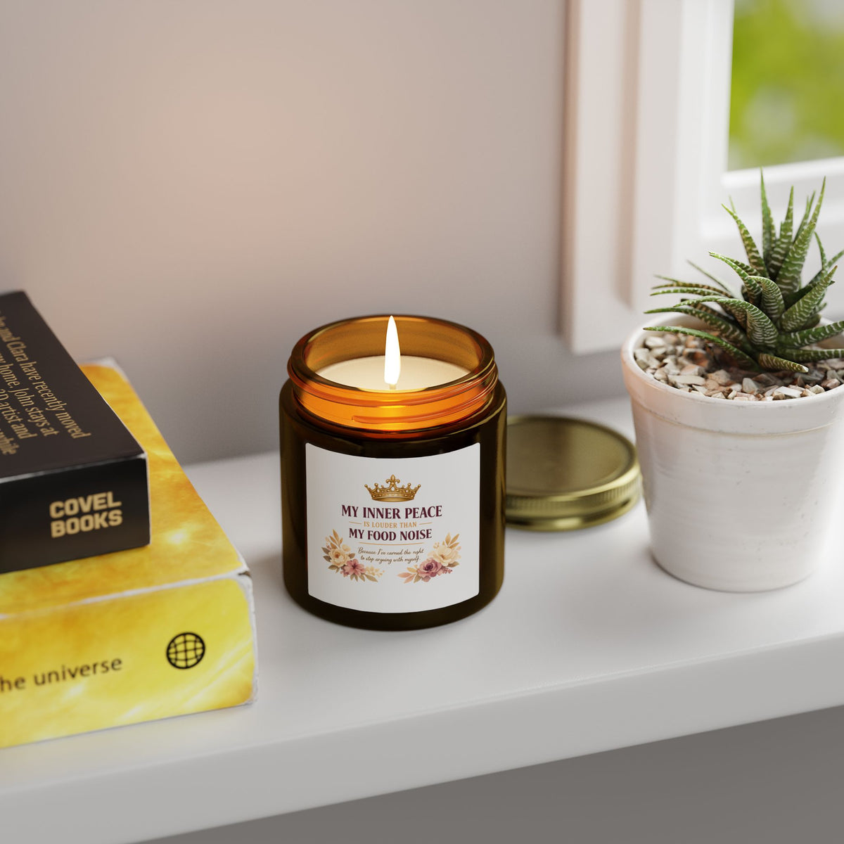 Scented Candle — Coconut Apricot Wax (4oz & 9oz) “My Inner Peace, My Food Noise”