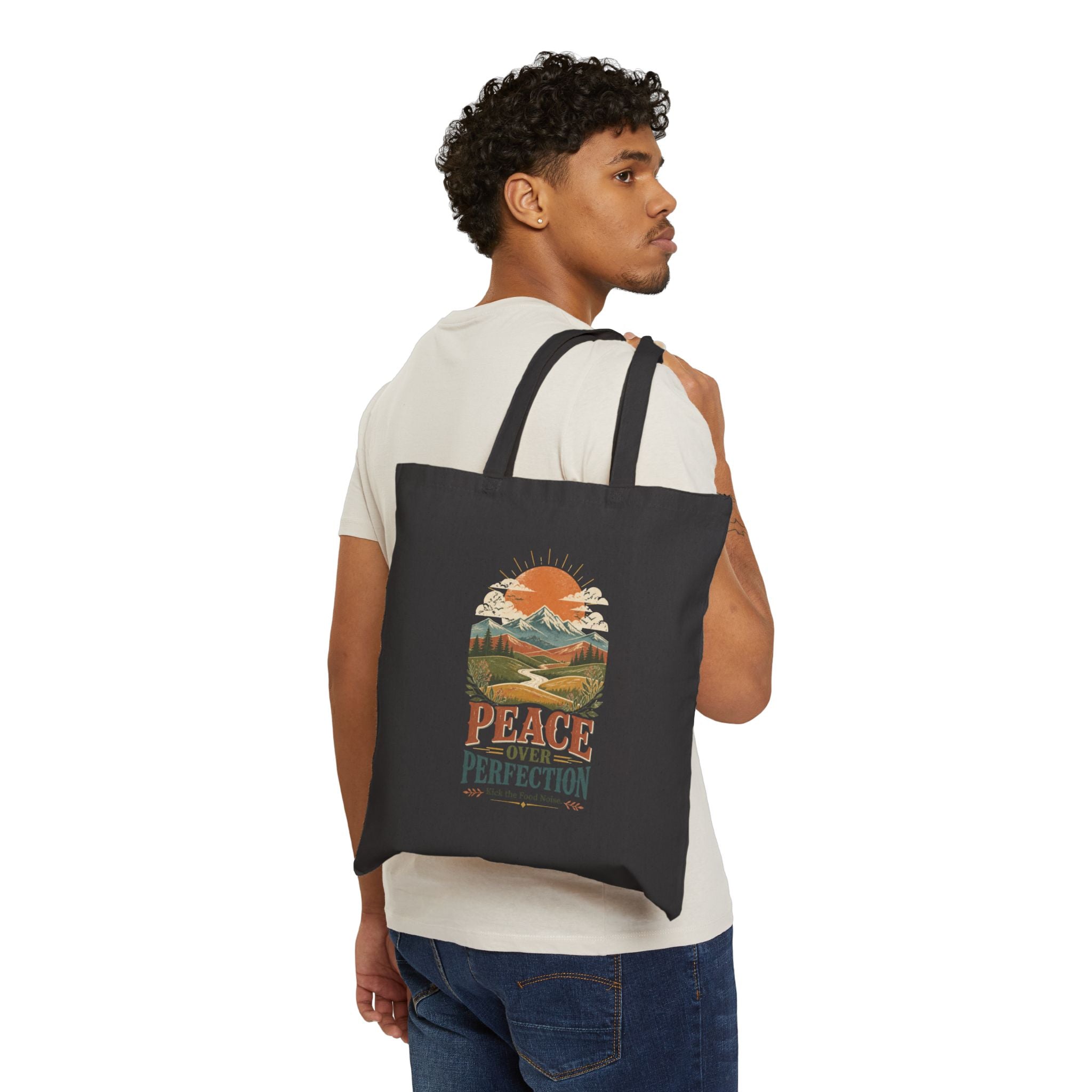 Less Noise More Life Canvas Tote Bag — Everyday Cotton Carry-All