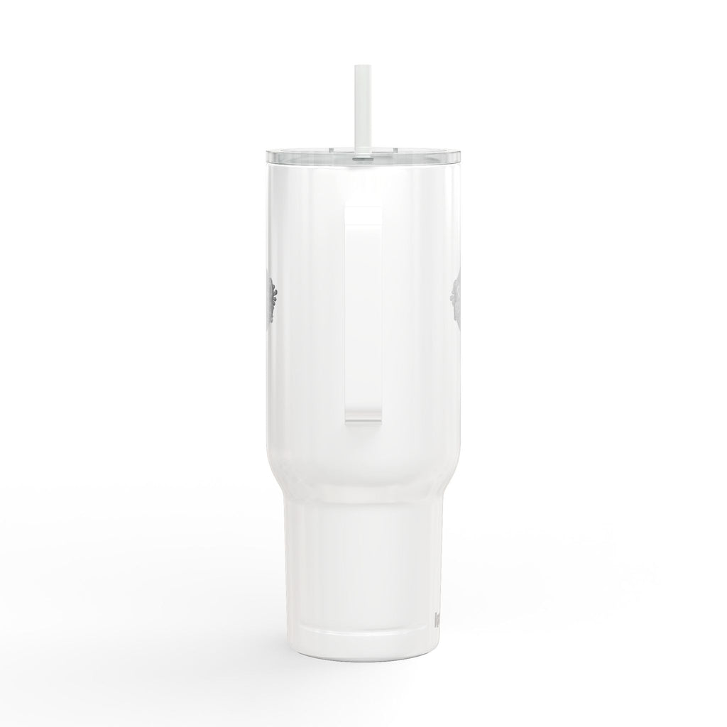 40oz Engraved Insulated Tumbler with Lid & Straw – 'Kicking up Food Noises' Travel Mug