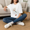 Abstract Sunflower Graphic T-Shirt — 'Good Vibes' Minimal Boho Tee