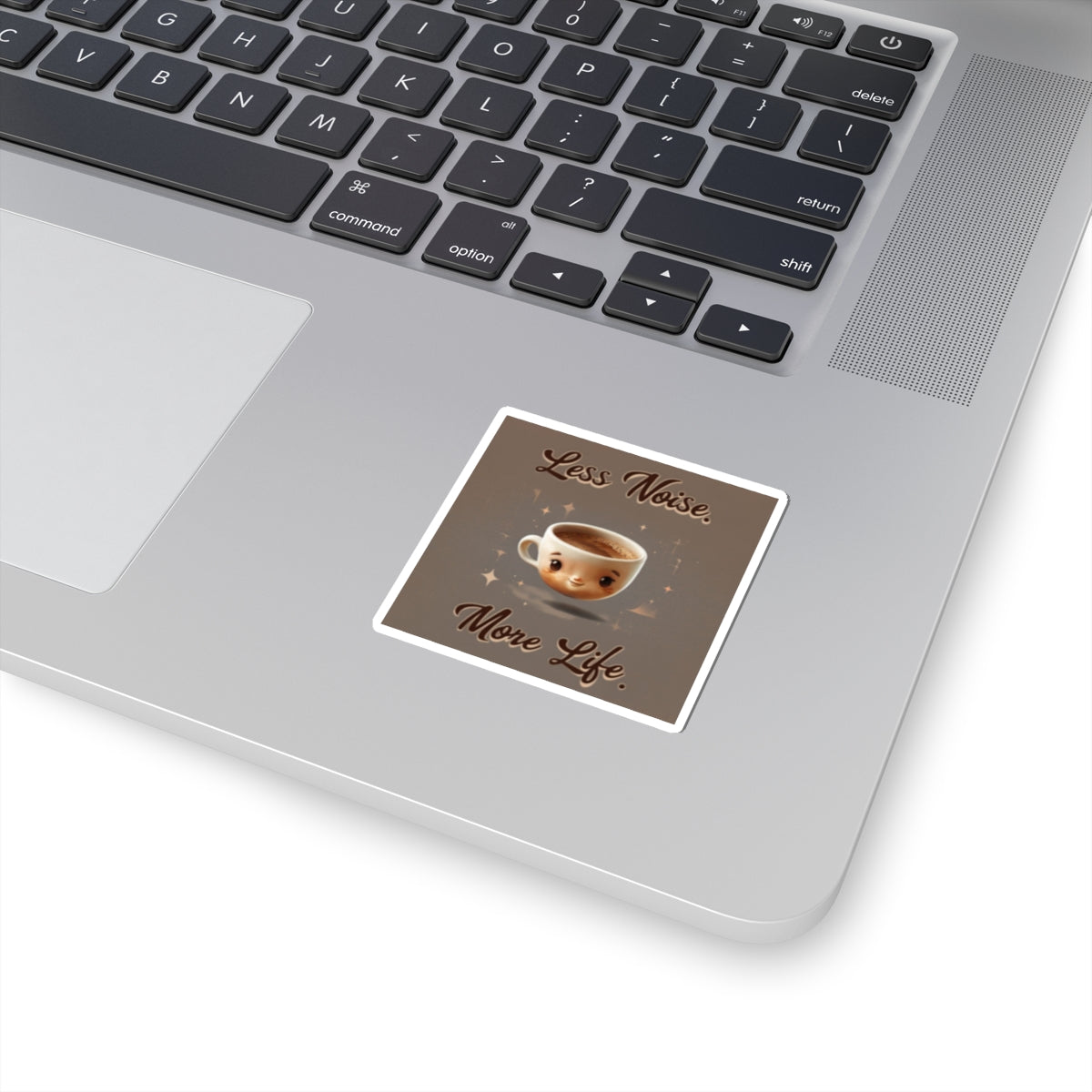Less Noise More Life Coffee Sticker — Cute Kawaii Coffee Cup Vinyl Sticker