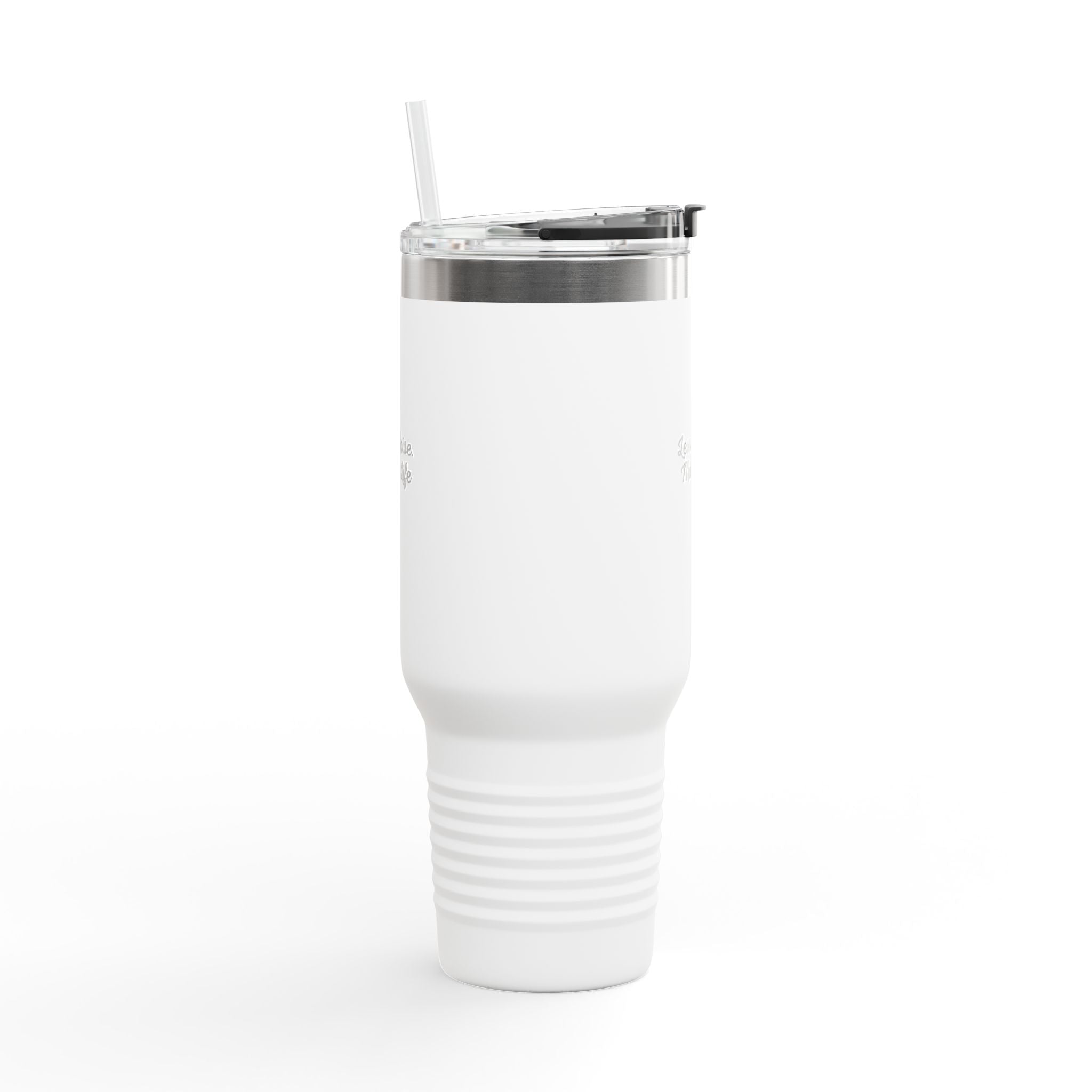 Insulated Travel Mug 40oz — "Less Noise More Life" Stainless Steel Tumbler