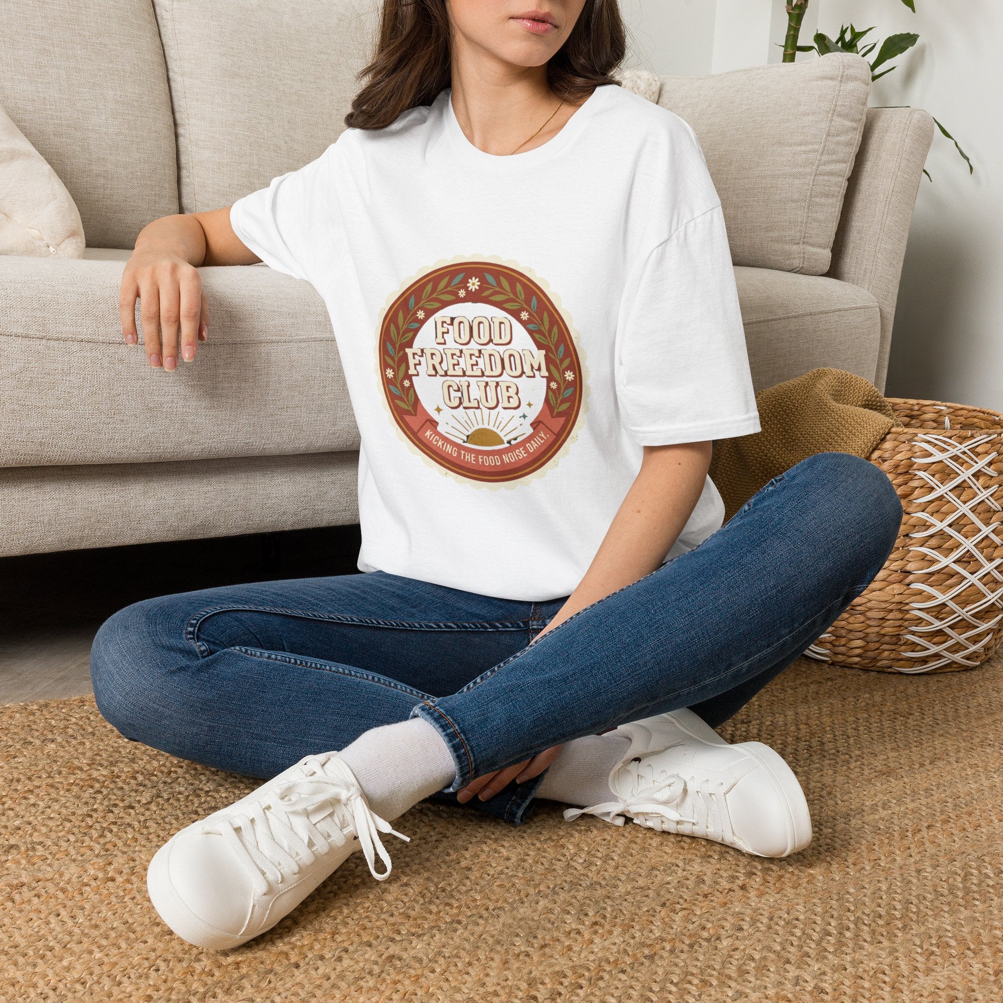 Food Freedom Club T-Shirt — Retro Cozy Eating Empowerment Tee