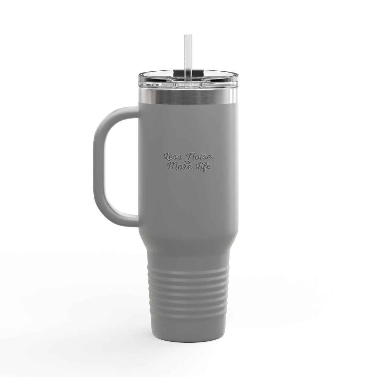 Insulated Travel Mug 40oz — "Less Noise More Life" Stainless Steel Tumbler