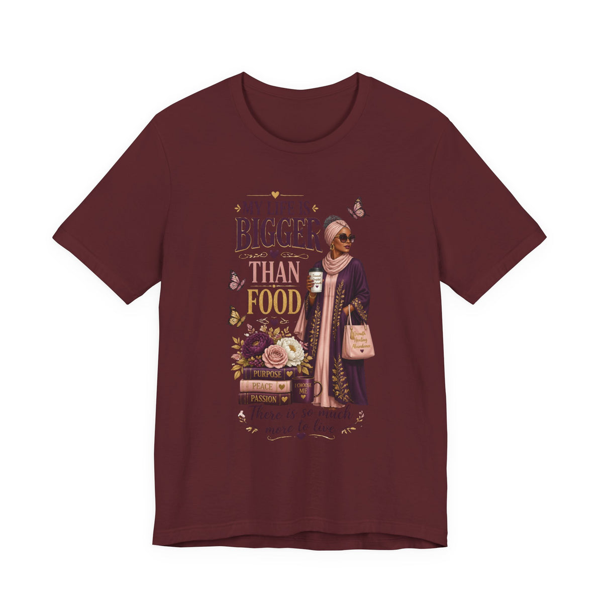 My Life Is Bigger Than Food T-Shirt – Inspirational Muslimah Graphic Tee