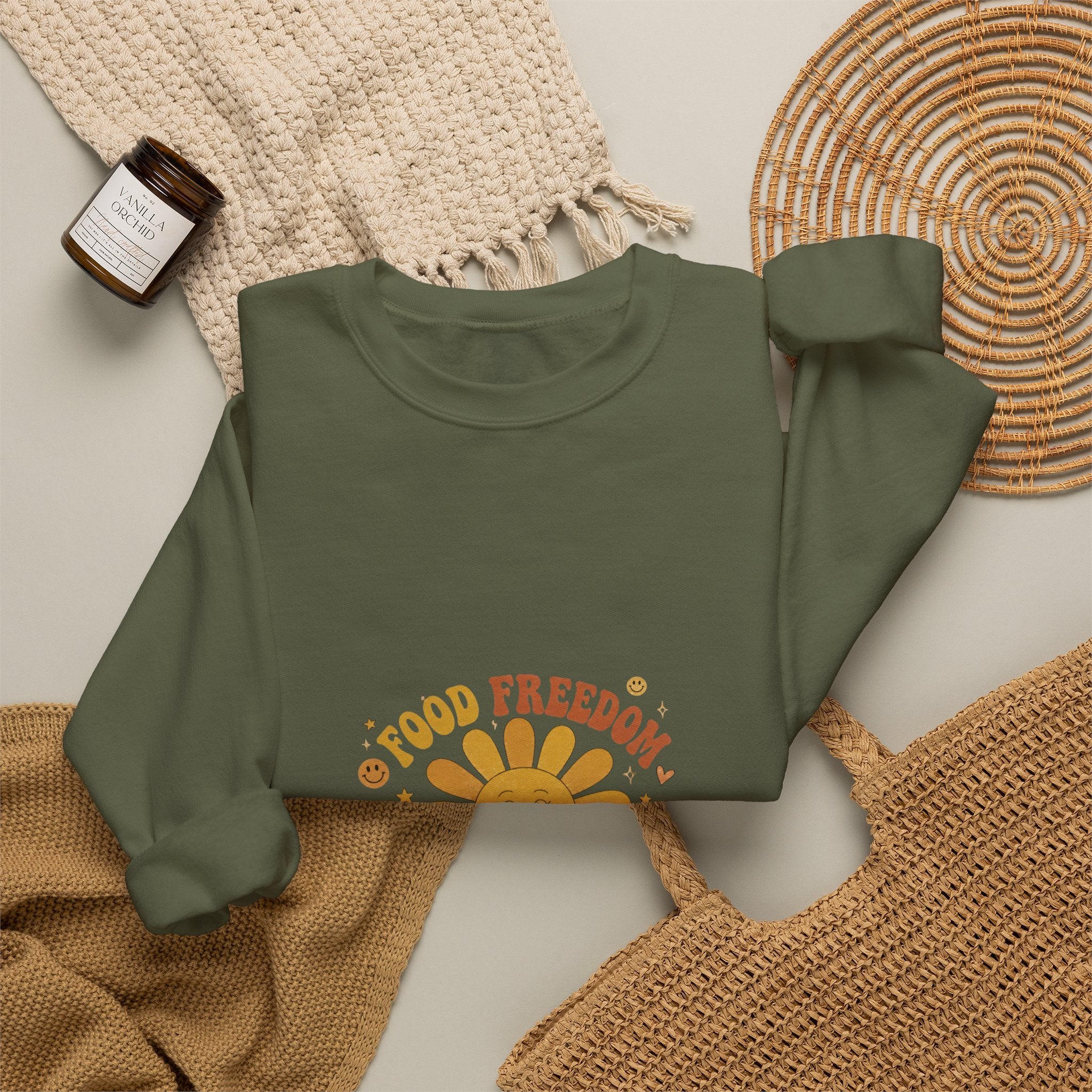 Food Freedom Crewneck Sweatshirt — 'Food Freedom Looks Good on You' Graphic