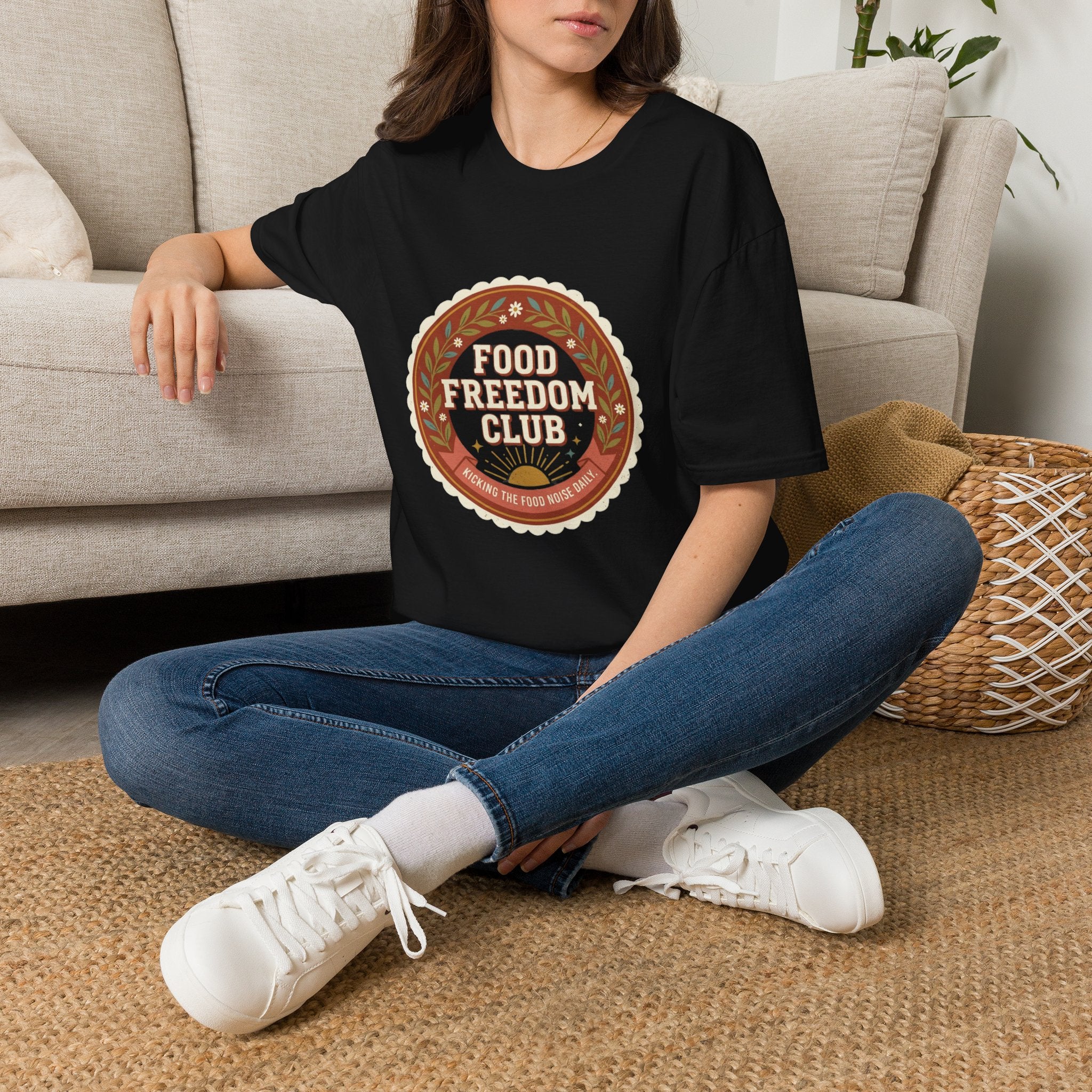 Food Freedom Club T-Shirt — Retro Cozy Eating Empowerment Tee